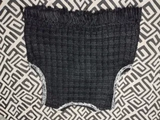 Chaleco Zara Tweed Negro y Plateado