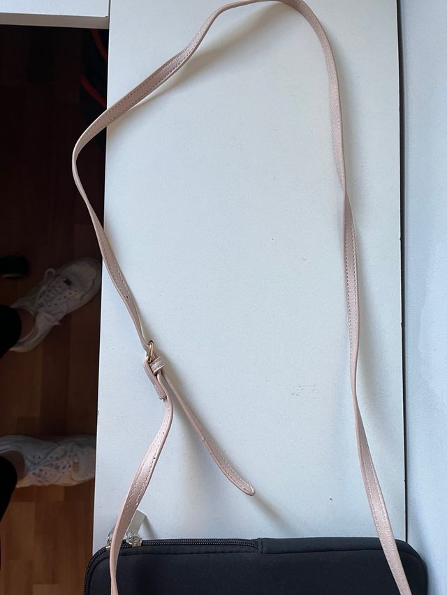Bolso juvenil transparente beige/rosa
