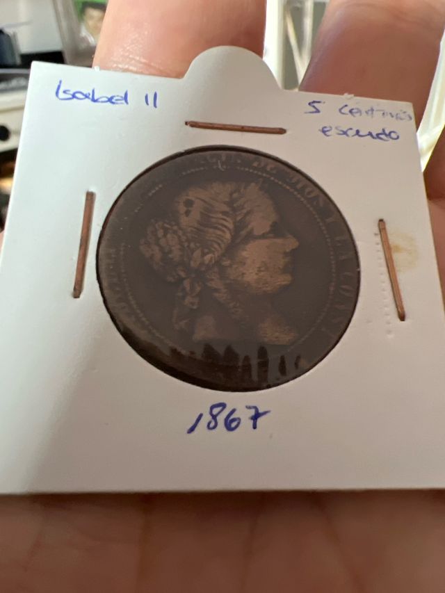 5 cêntimos escudo Isabel II 1867