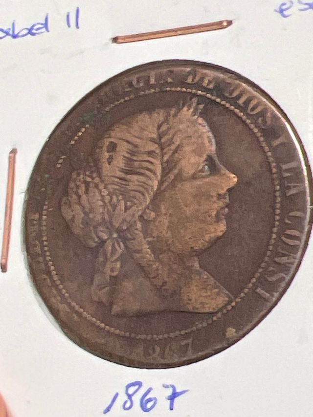 5 cêntimos escudo Isabel II 1867