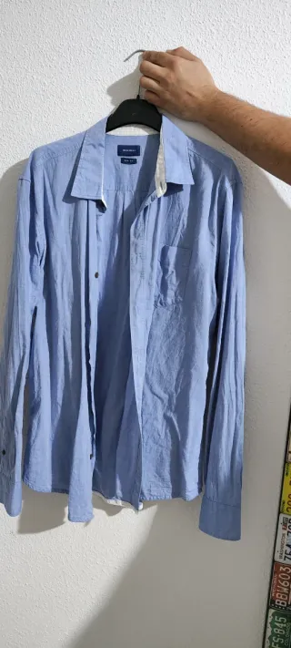 Camisa azul manga larga