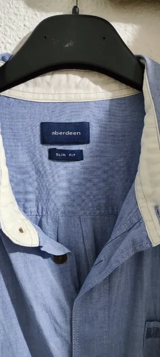 Camisa azul manga larga