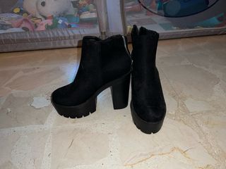 Botines negros tacón alto plataforma