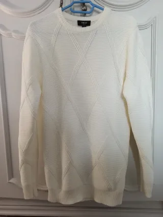 Jersey de punto color blanco roto