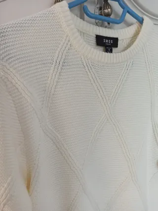 Jersey de punto color blanco roto