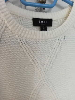 Jersey de punto color blanco roto