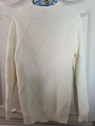 Jersey de punto color blanco roto