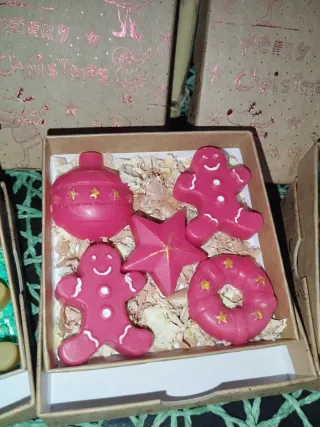 Wax Melts figuras Navideñas  aromas en caja regalo