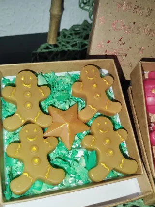 Wax Melts figuras Navideñas  aromas en caja regalo