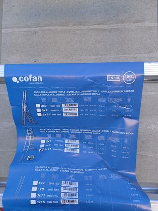 Escalera Aluminio 2 Tramos EN131