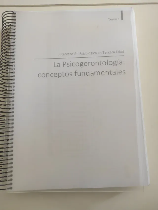 La Psicogerontologia: conceptos fundamentales