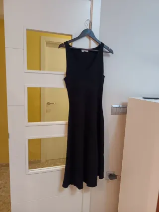 Vestido negro mujer de punto