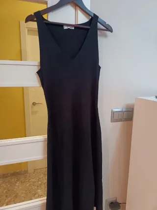 Vestido negro mujer de punto