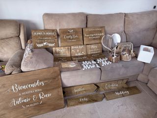 Kit Boda Madera: Señales, Cestas y Más