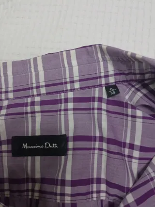 Camisa Massimo Dutti cuadros morado M