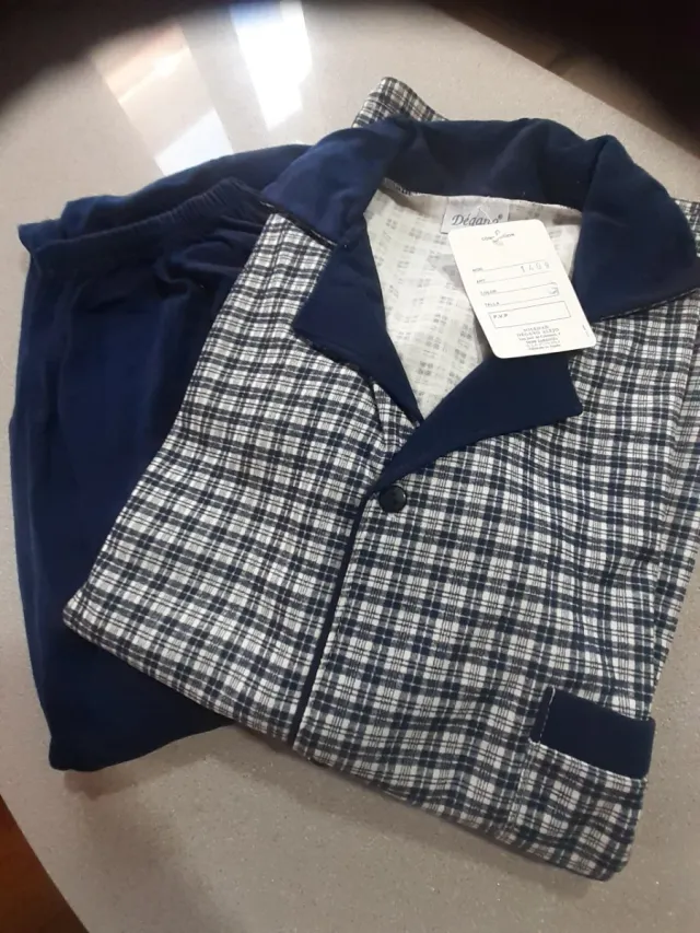Pijama Dégant unisex Cuadros Azul/Blanco
