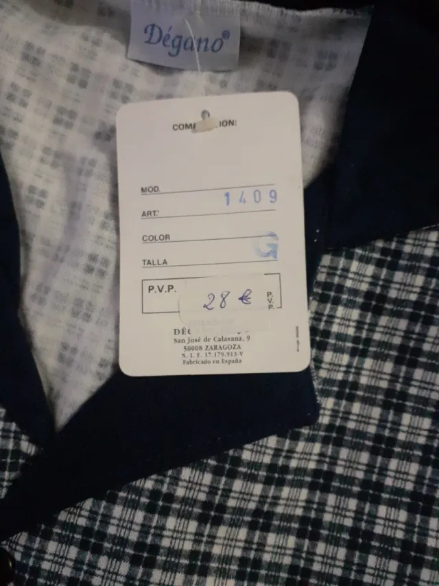 Pijama Dégant unisex Cuadros Azul/Blanco