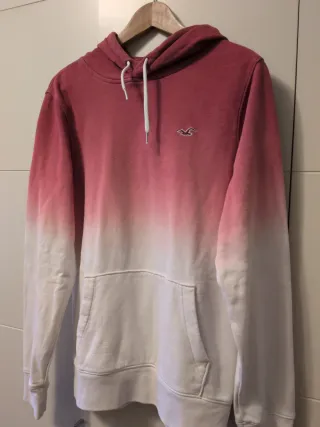 Sudadera Hollister Talla M Degradado Rosa Blanco