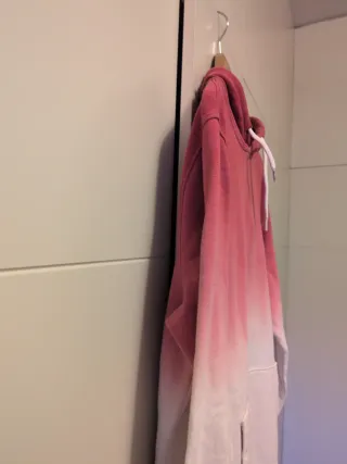 Sudadera Hollister Talla M Degradado Rosa Blanco