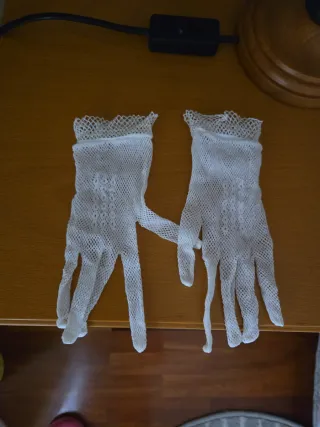 Guantes de comunión encaje blanco