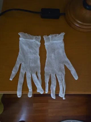 Guantes de comunión encaje blanco