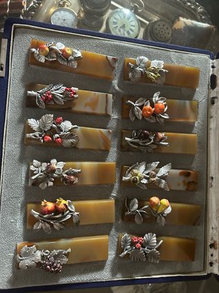 Set poggia posate Agata e metallo