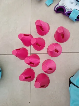 PatinesT 32-35+Casco+ Protecciones+Conos+bolsa