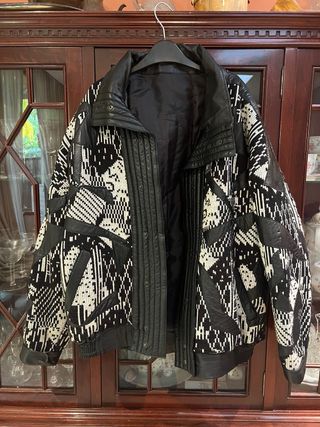 Chaqueta de cuero bueno Patchwork Negra y Blanca