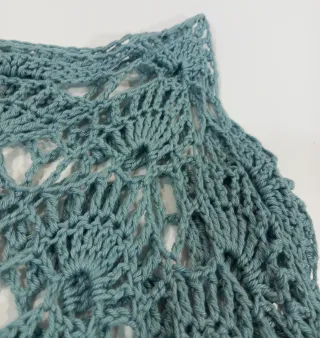 Jersey Vintage Crochet Azul Petróleo