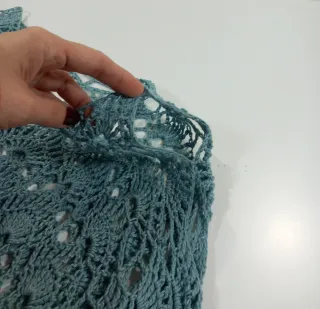 Jersey Vintage Crochet Azul Petróleo