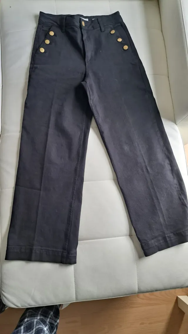 Pantalón negro marinero pata ancha