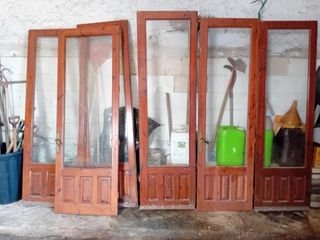 Puertas balconeras madera pino
