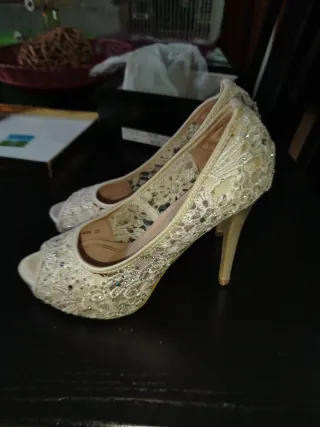 Zapatos de encaje para novia talla 37