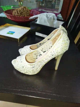Zapatos de encaje para novia talla 37