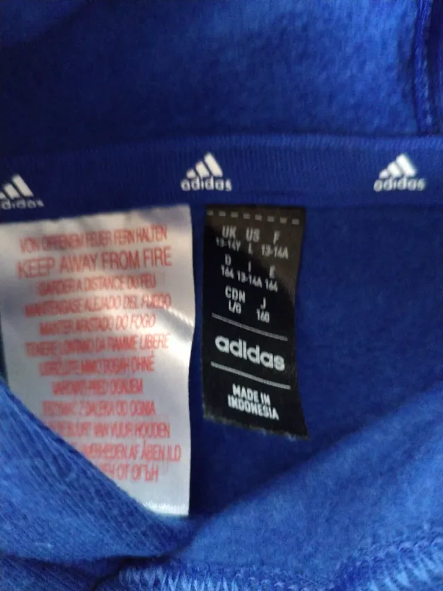 Sudadera Adidas Niño Azul y Gris talla L