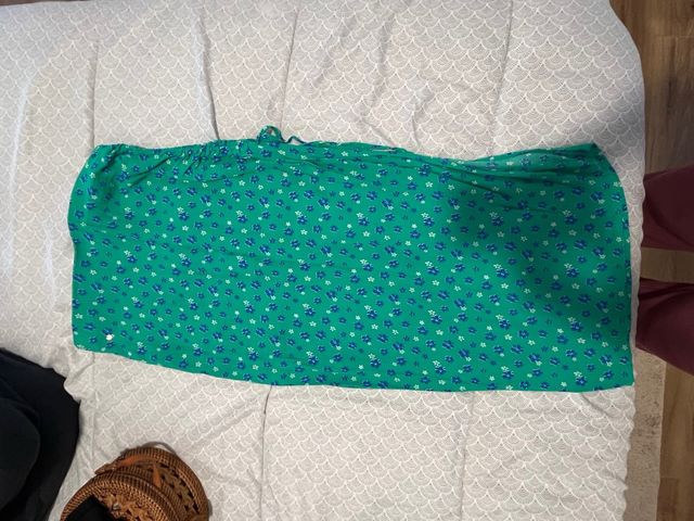 Falda Brownie floral verde y azul