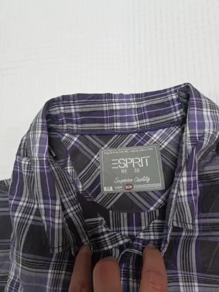 Camisa Esprit cuadros morado talla L