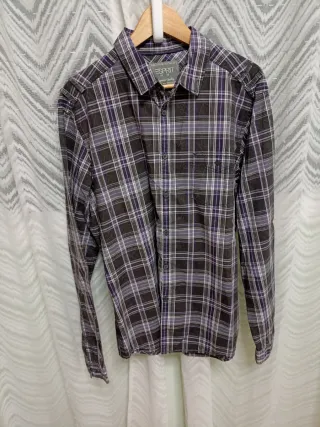 Camisa Esprit cuadros morado talla L
