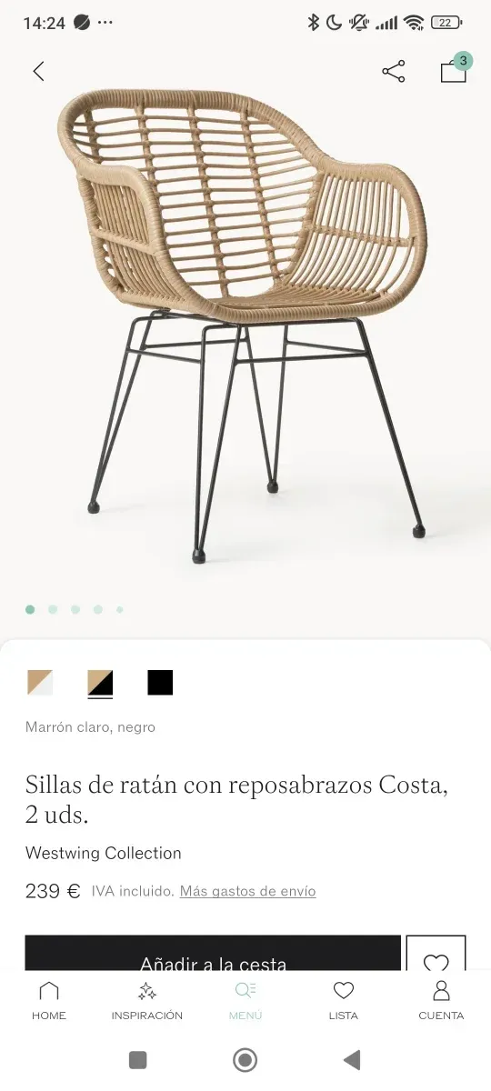 Pareja de sillas de ratán · Excelente estado