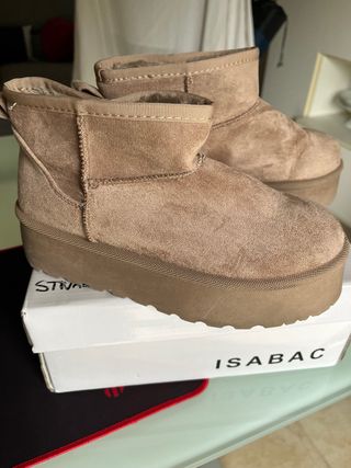 ISABAC Stivaletti Bassi Pelosi Beige/Marrone