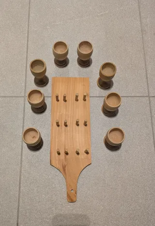 Set 8 Calici Porta Uovo in Legno