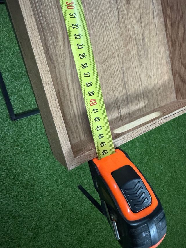 Mesa auxiliar bandeja madera y metal