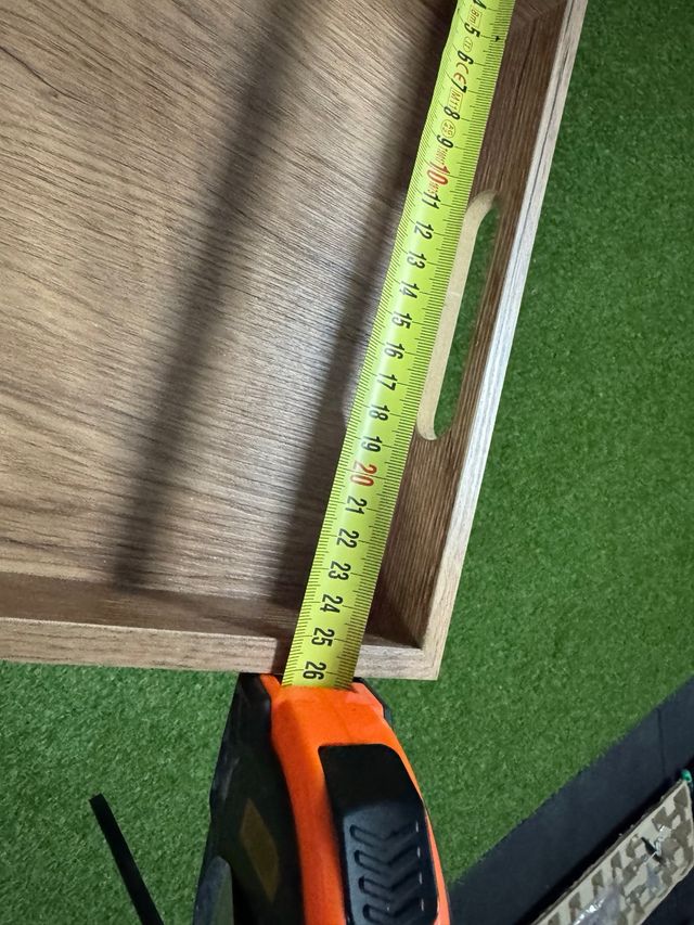 Mesa auxiliar bandeja madera y metal