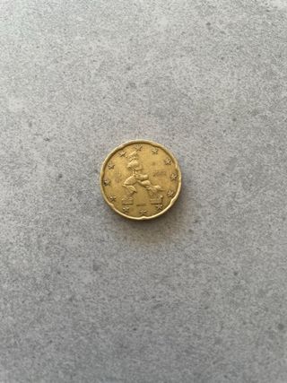 Moneda 20 céntimos Italia 2002