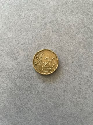 Moneda 20 céntimos Italia 2002