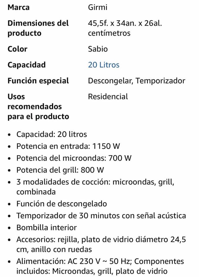 Microondas Girmi Retro