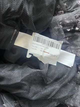 Vestido tul negro volúmenes Twinset