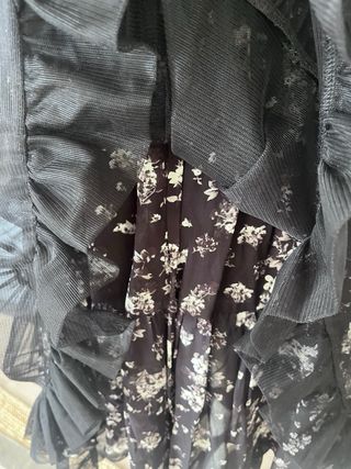 Vestido tul negro volúmenes Twinset