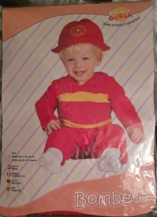 Disfraz Bombero Bebé Talla 1 -12 Meses