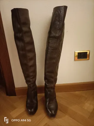 Stivali alti donna marrone